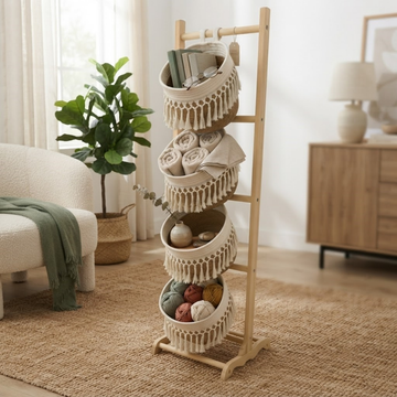 4-Tier Crest Round Basket Rack