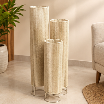 Amber Pillar Floor Lamps