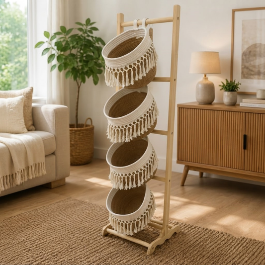 4-Tier Crest Round Basket Rack