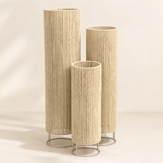 Amber Pillar Floor Lamps
