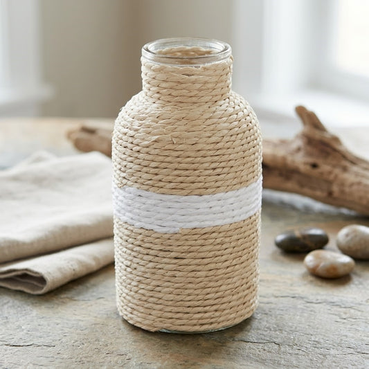 Rope-Wrapped Glass Vase