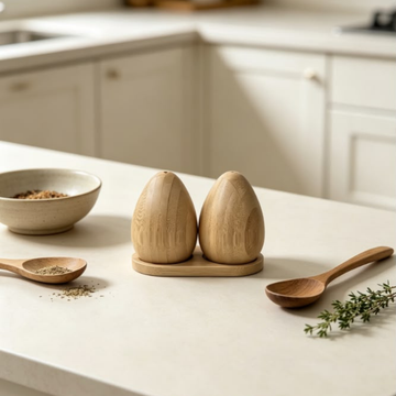 Twin Wooden Pebble Shakers