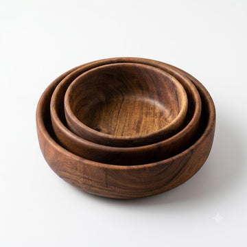 Single Wood Bowl Set