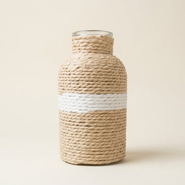 Rope-Wrapped Glass Vase